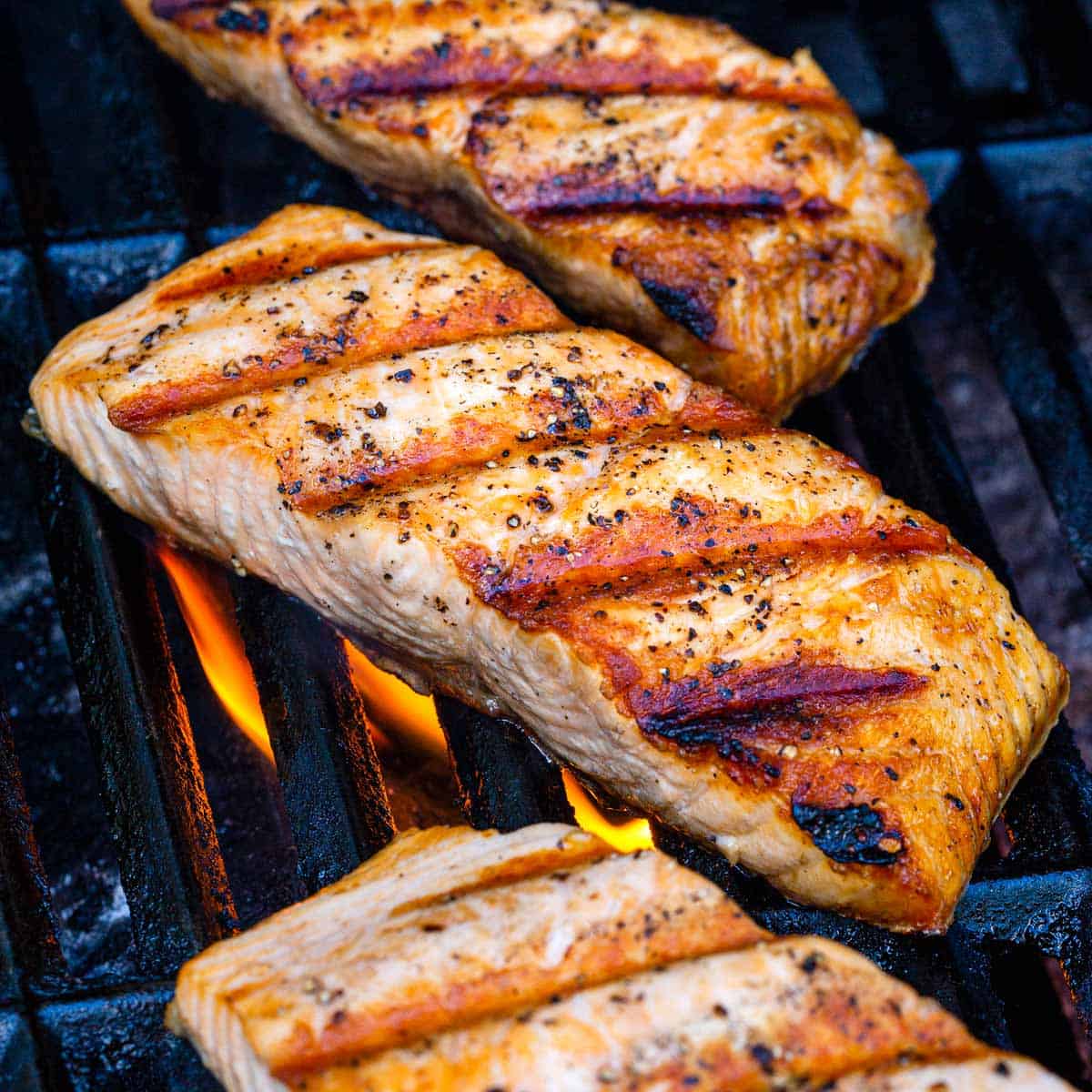 grilled fish pieces
