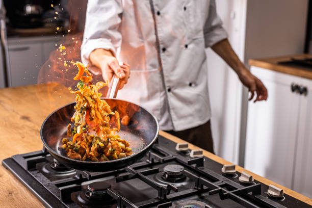 Steps To Toss Food In A Skillet