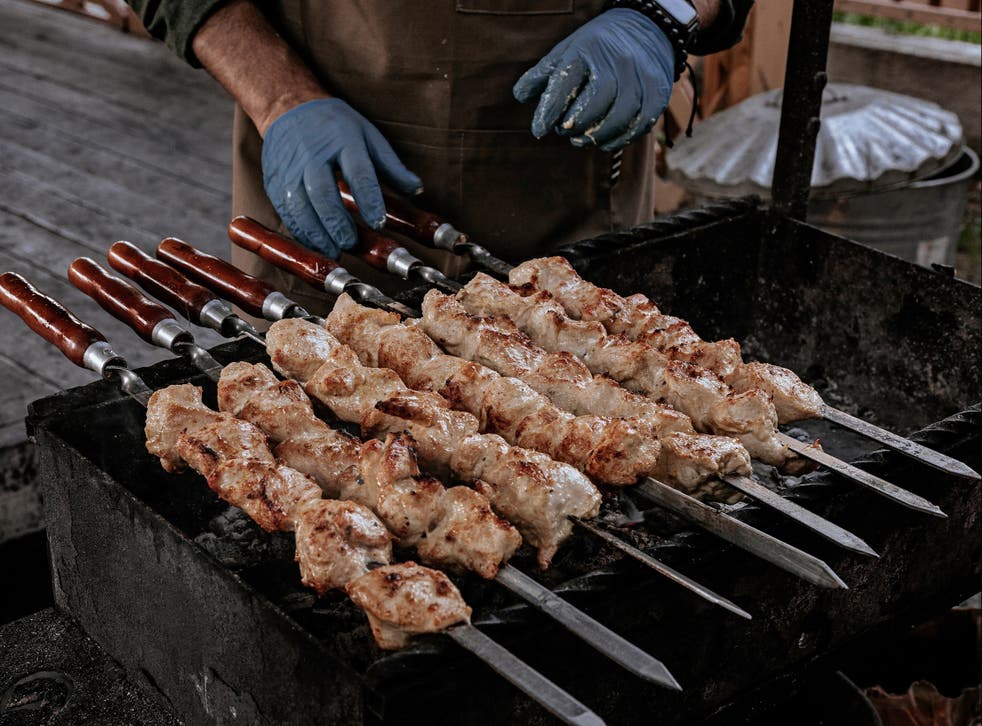 Setting Up a Grill for Skewers