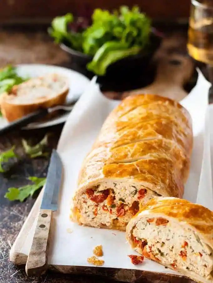 Chicken Meatloaf Wellington with Sun Dried Tomatoes Recipe