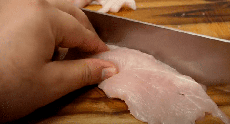 cut chicken breasts into tenders