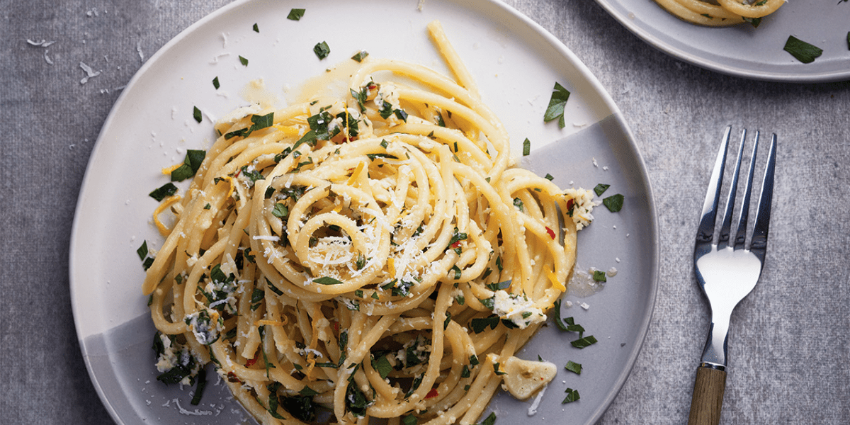 Lemon Torchietti with Green Pesto